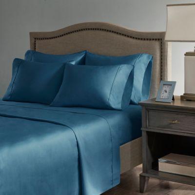 Madison Park Hotel 800-Thread-Count Cotton Rich Queen Sheet Set in Teal