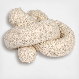 Woven Cotton Boucle Knot Throw Pillow