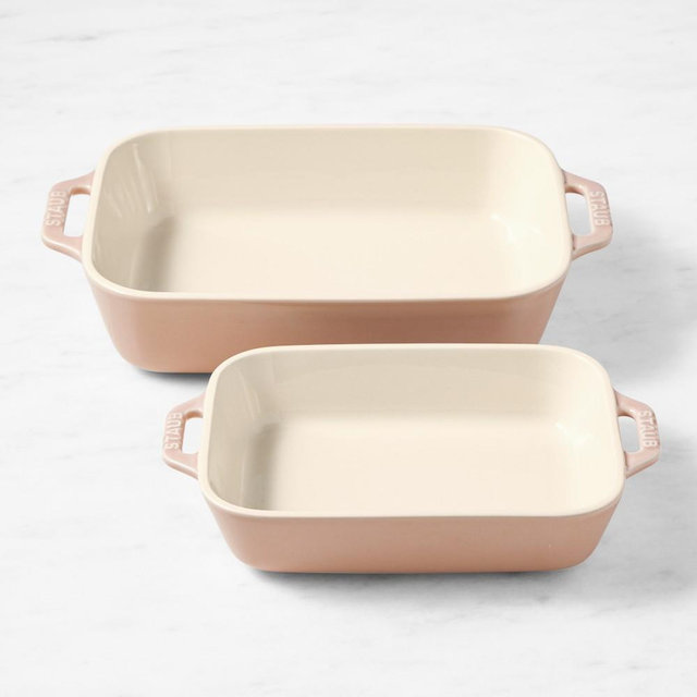 Staub Rectangular Bakers, Set of 2, Pink Pastel