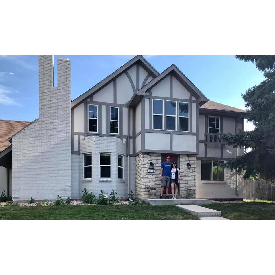 Closing day on our first house together last June!