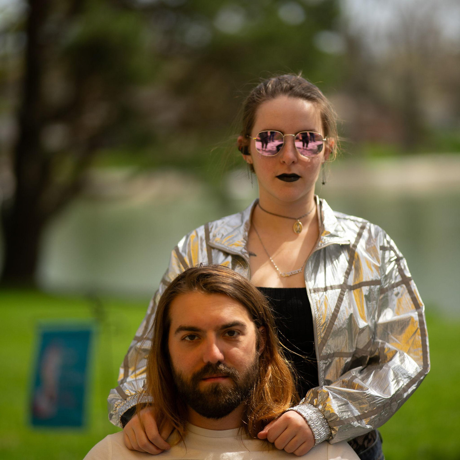 Anna and Marcel before the 2024 solar eclipse