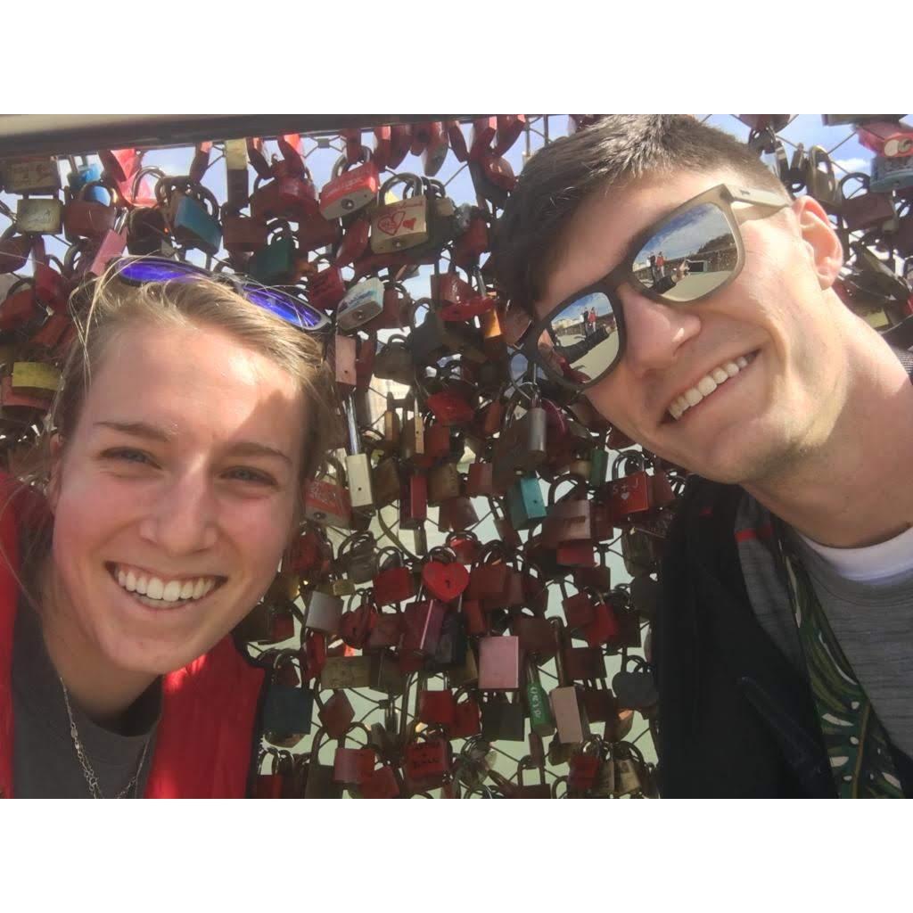 Posing with our love lock :)