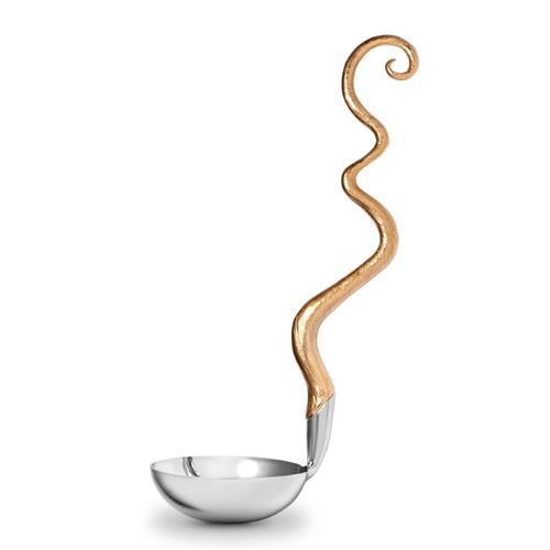 L'Objet + Haas Brothers Twisted Horn Hollywood Regency Gold Stainless Steel Ladle