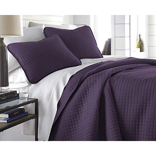 Southshore Fine Linens - Vilano Springs Oversized 3 Piece Quilt Set, King/California King, Purple