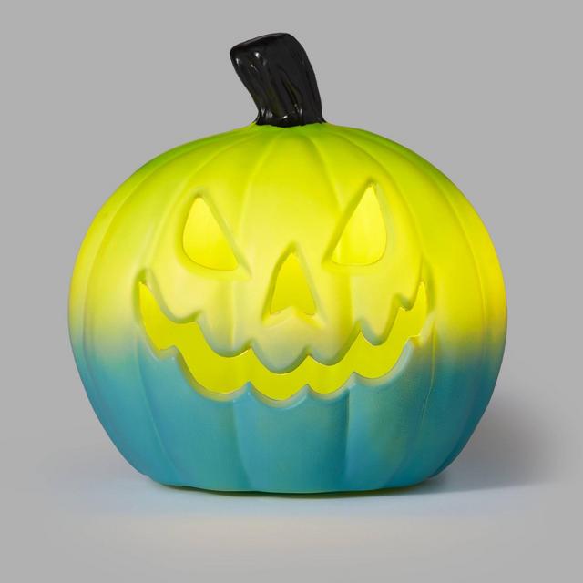 Light Up Ombre Green Night of the Vivid Dead Pumpkin Halloween Scene Prop - Hyde & EEK! Boutique™