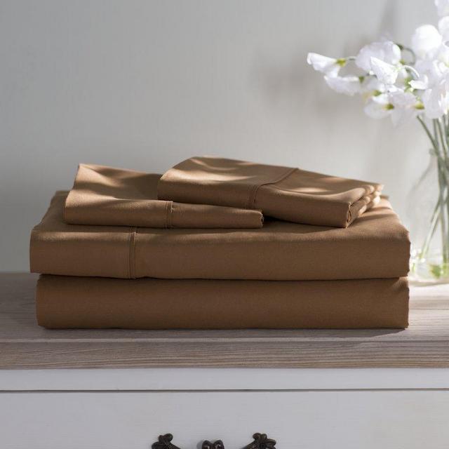 Wayfair Basics 1800 Series 4 Piece Sheet Set in Light Brown