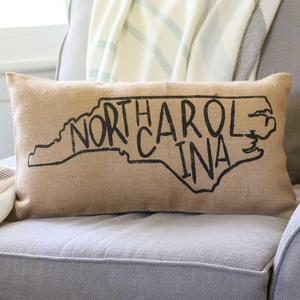 North Carolina Burlap Pillow