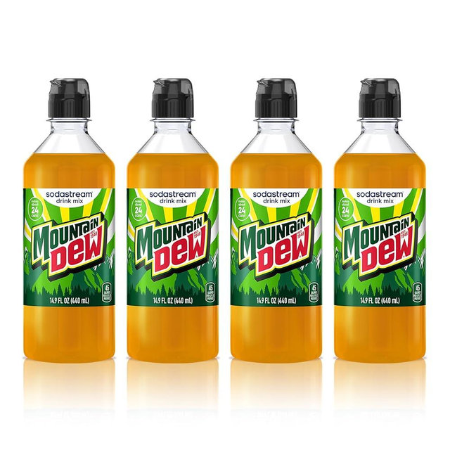 SodaStream® Mountain Dew ® New Pour Bottle Soda Drink Mix, 14.9 Fl oz. (Pack of 4)