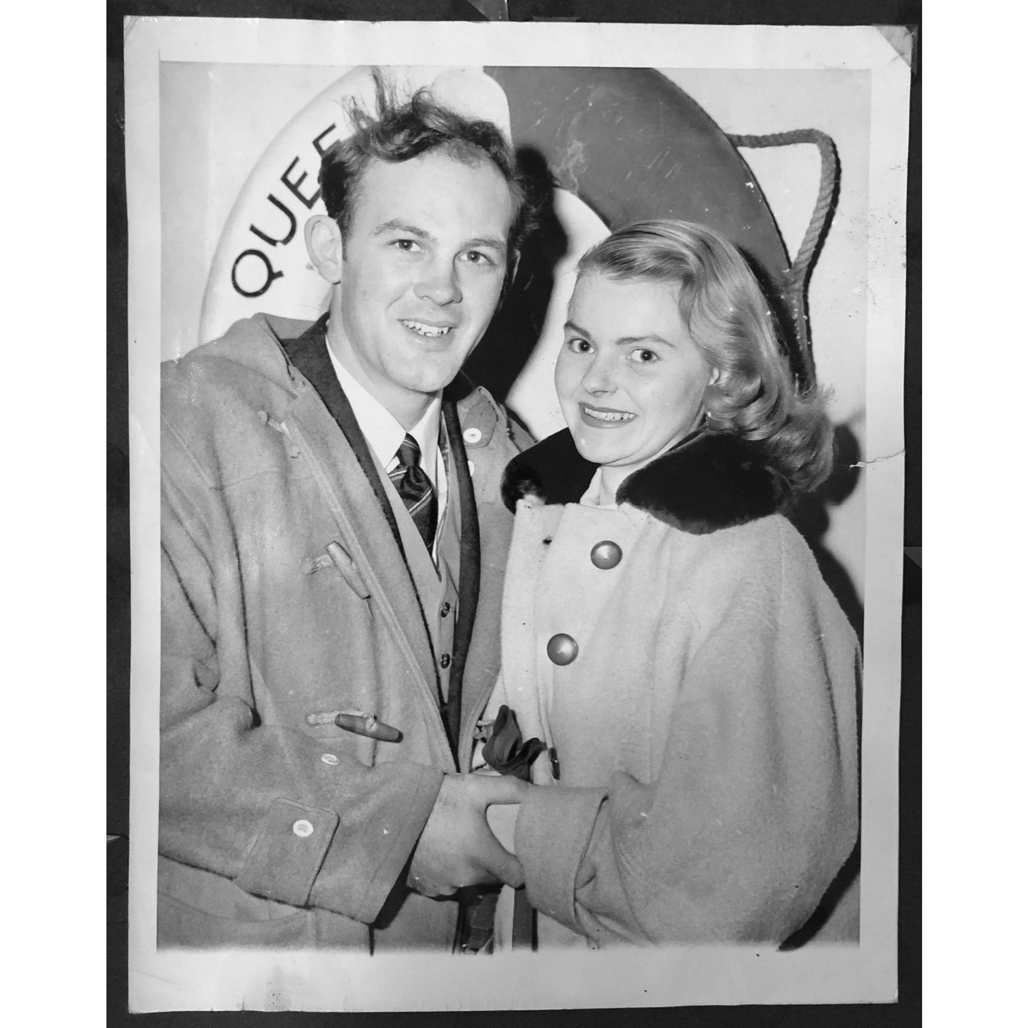 Olivia's grandparents, Fred and Marianne, newly married on the journey to America on the Queen Mary
