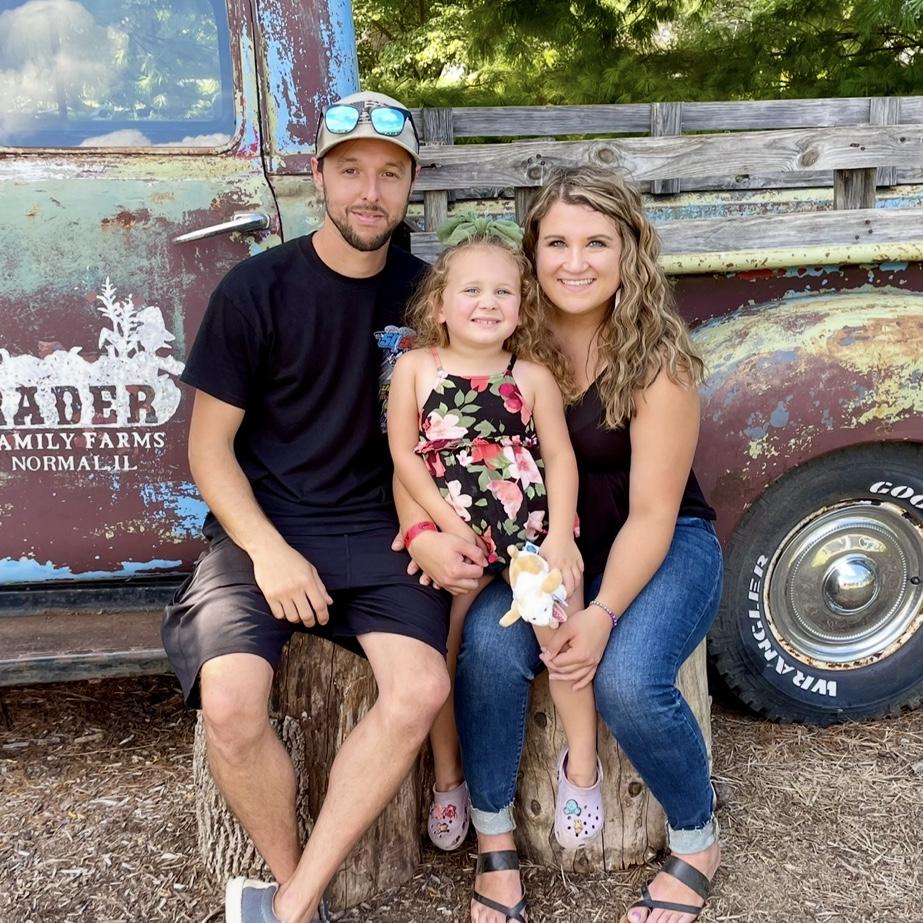Our first family picture together and first trip to the pumpkin patch