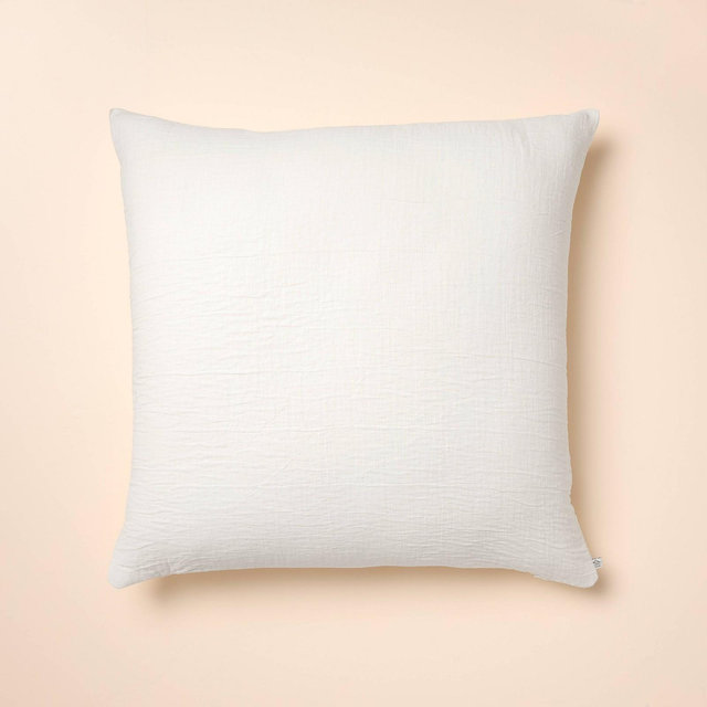 26"x26" Gauze Stitch Pin Dot Euro Throw Pillow Cover Sour Cream - Hearth & Hand™ with Magnolia