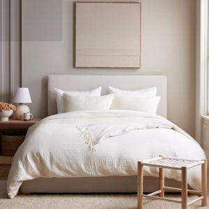 Organic Airy Gauze Duvet Cover | Quince in Undyed