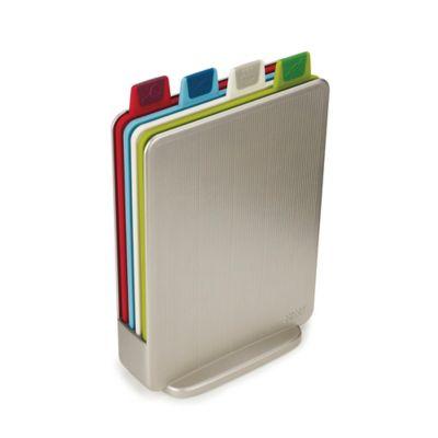 Joseph Joseph® 4-Piece Index™ Color-Coded Mini Cutting Board Set in Silver