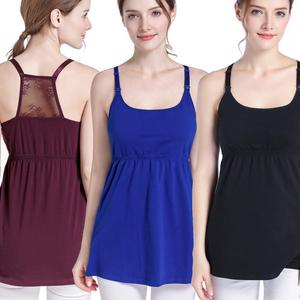 SUIEK 3PACK Nursing Top Tank Cami Maternity Shirt Sleep Bra for Breastfeeding