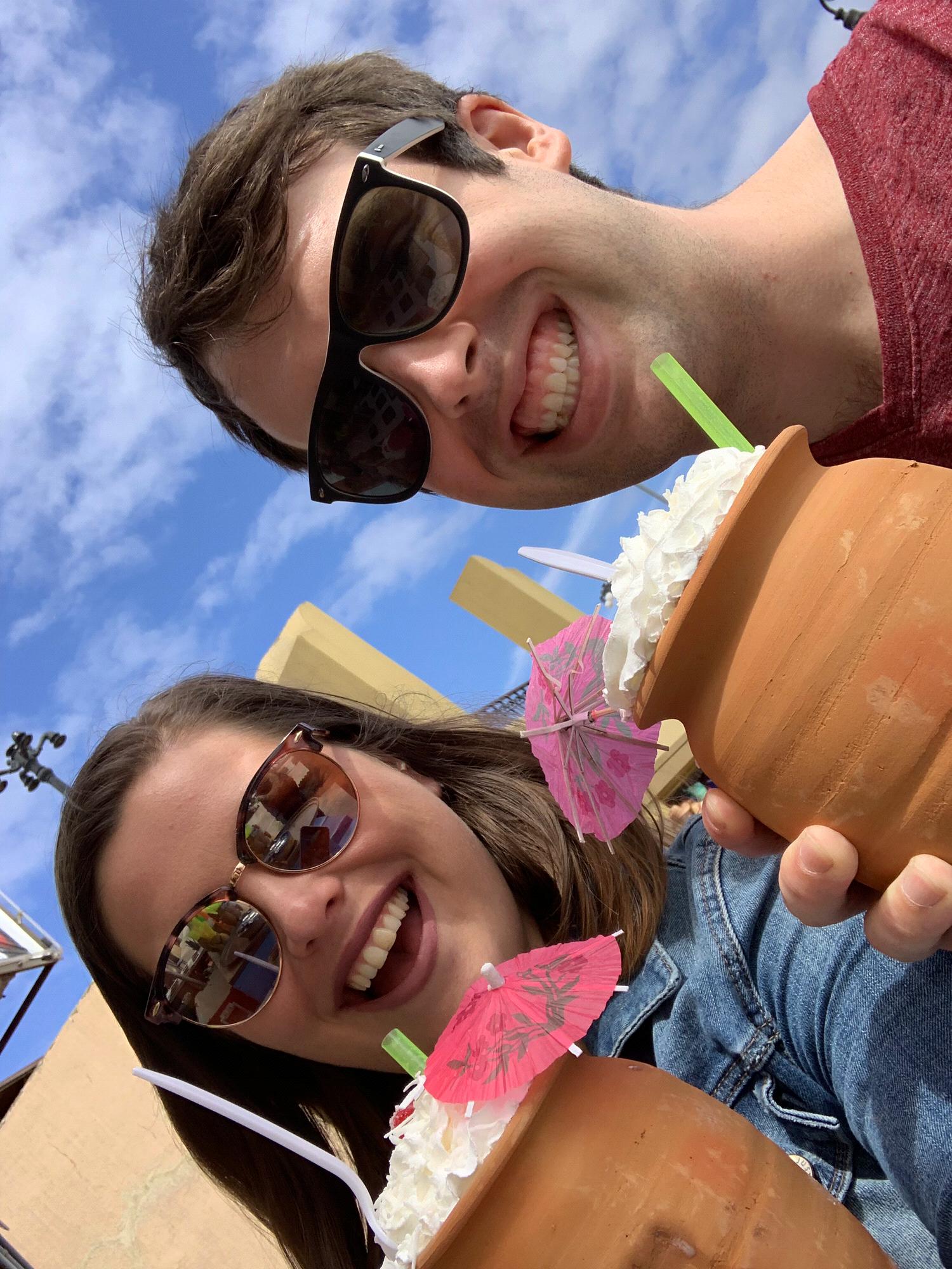 Drinking pina coladas in Mexico!