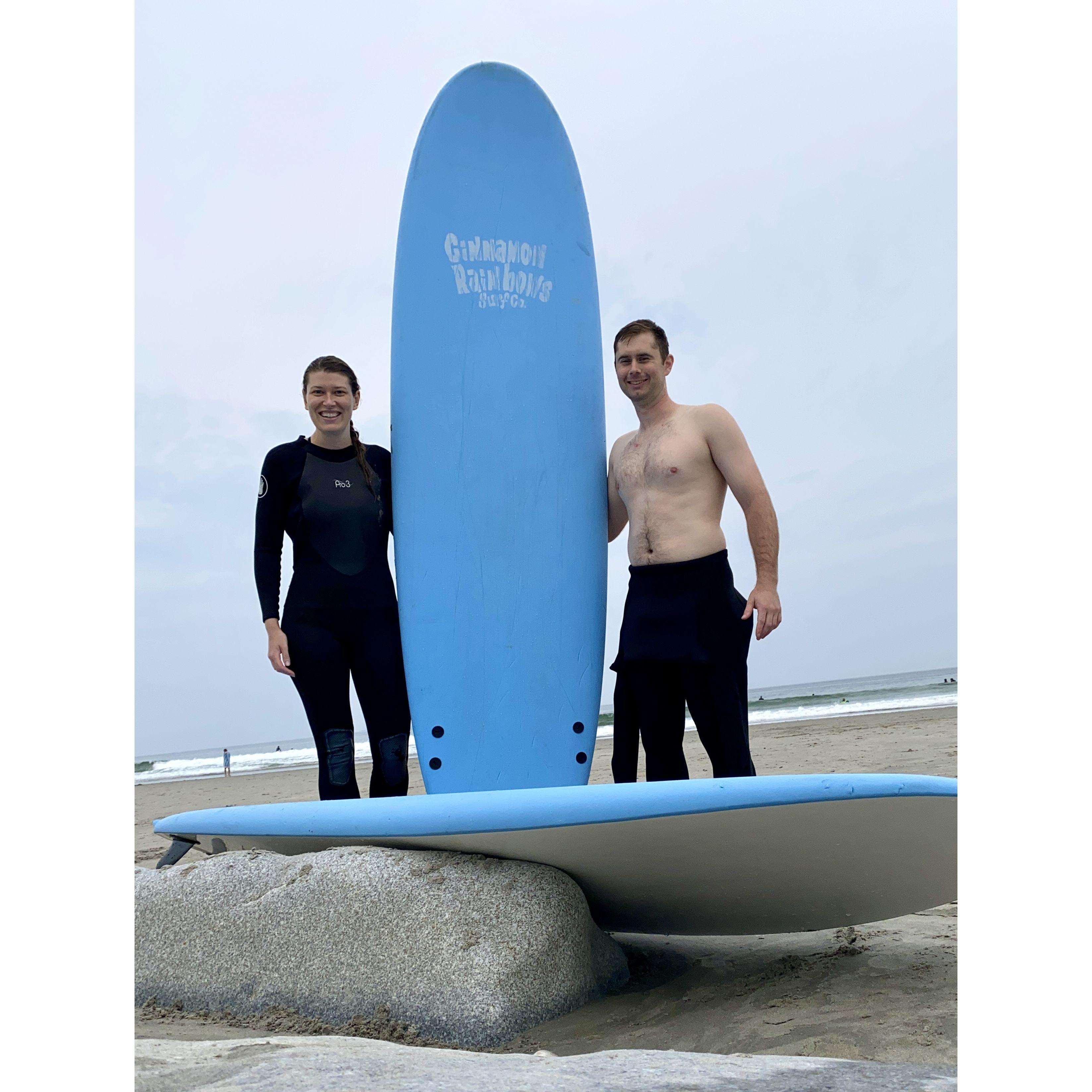 Surfing lesson for our anniversary in August