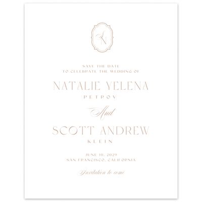 Camel, White Wedding Digital Save the Date - Korina Portrait