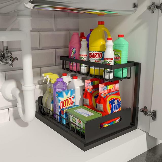 FINESSY Pantry Organizers and Storage Bins, 2 Under Sink