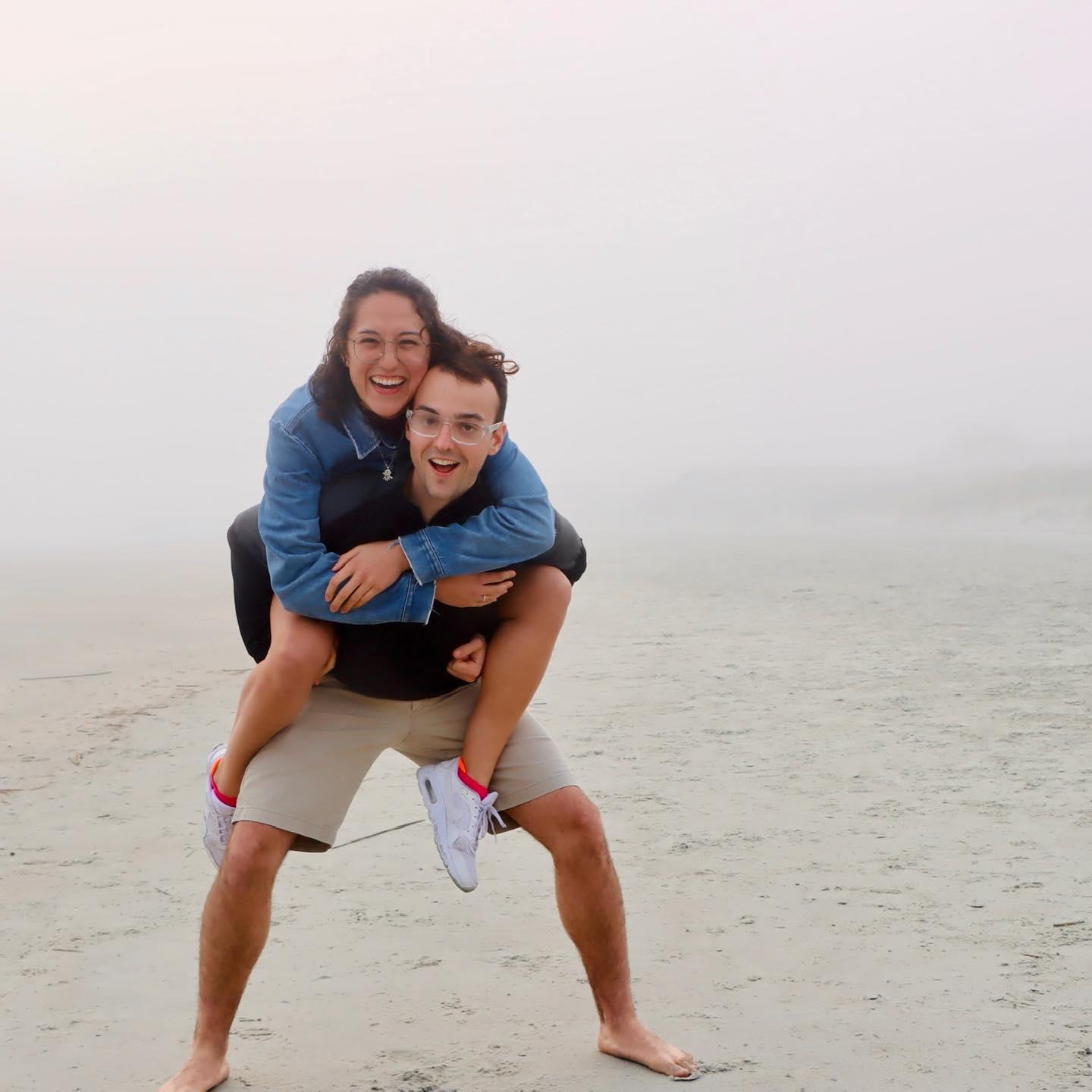 We traveled to Charleston, SC in January 2022, and this picture was taken on Foley Beach. We ate a lot of hushpuppies and shrimp and grits while we were there.