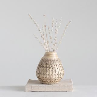 Bamboo Vase with Seagrass Weave