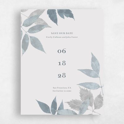 Blue Wedding Save the Date - Leia Border