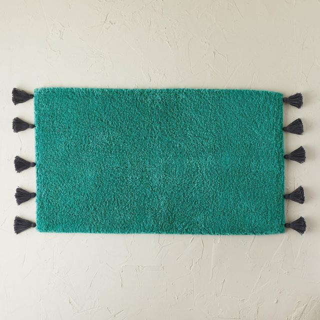 20"x32" Natural Scallop Tufted Bath Rug Teal - Opalhouse™ designed with Jungalow™