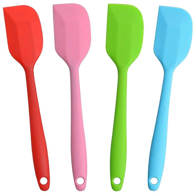 Hokisei Silicone Spatula, 11 inch Rubber Spatulas Heat Resistant Cooking Utensil Set Non-Stick Flexible Baking Spatulas with Stainless Steel Core for Cake/Cream/Butter/Batter Mixing/Cooking (4-Piece)