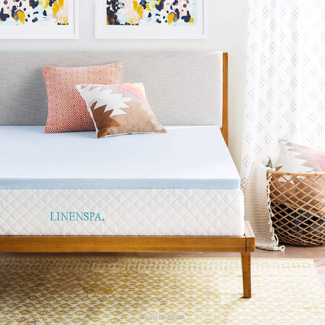 LINENSPA 2 Inch Gel Infused Memory Foam Mattress Topper - California King