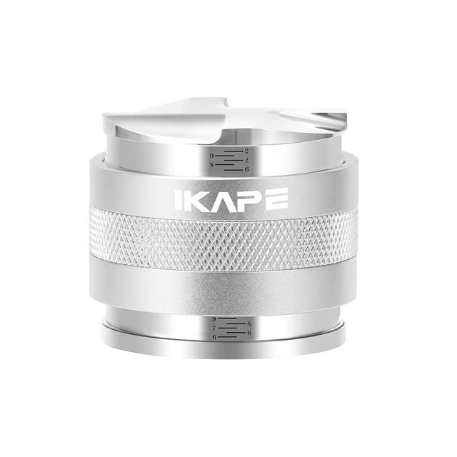 IKAPE Coffee Products, 58mm Coffee Distributor & Hand Tamper, Adjustable Depth Espresso Distributor Fits All 58mm Espresso Portafilter(Silver))