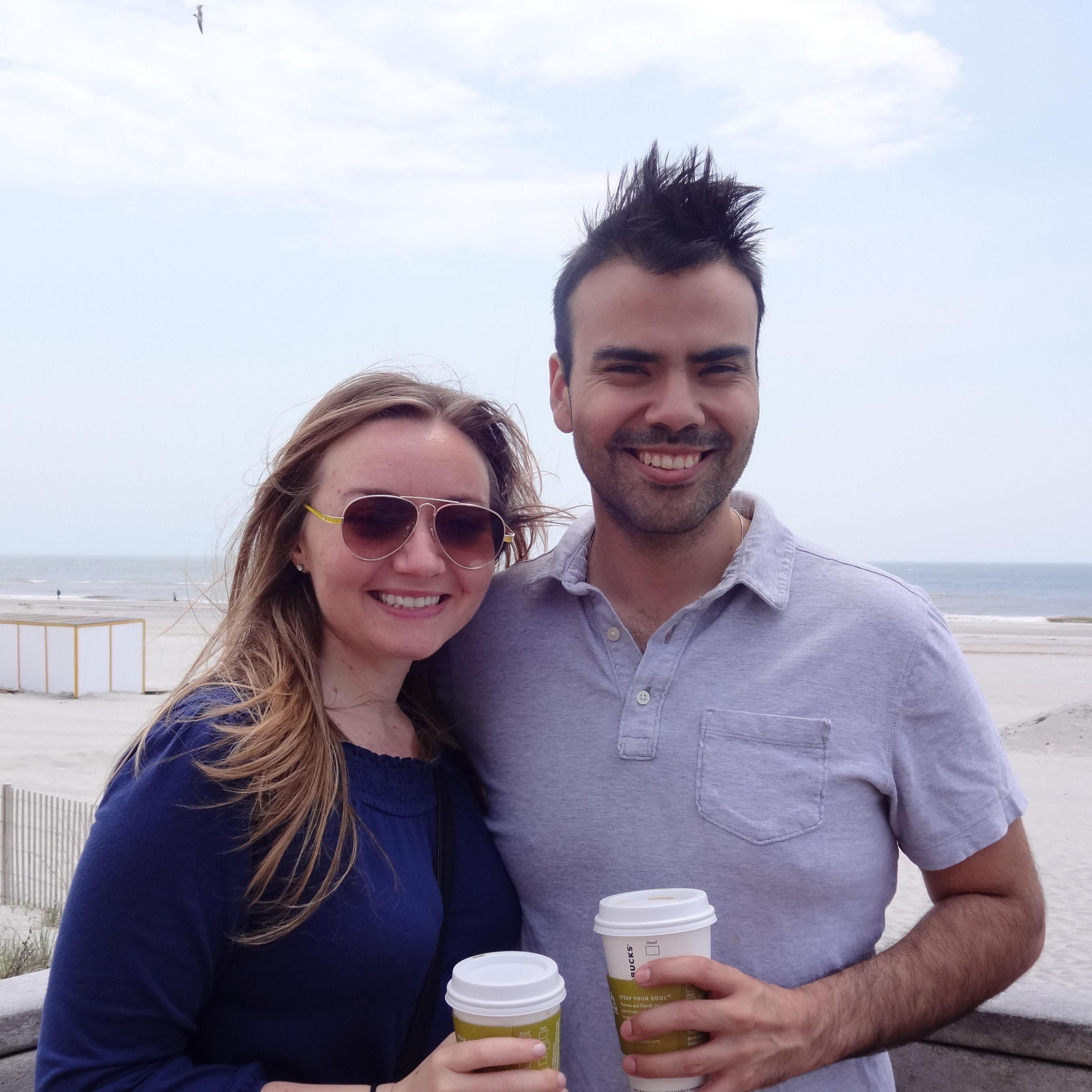 Windy day with Maria & Manuel in Atlantic City.