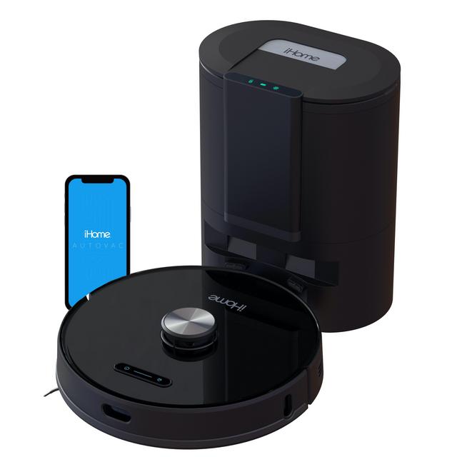 iHome AutoVac Nova Self Empty Robot Vacuum and Mop, Laser and HomeMap Navigation, PowerMop Enabled, 2700pa Suction Power, Alexa/Google and App Control