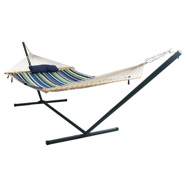 Blue Wave Island Retreat 15' Hammock Set - Blue Cover