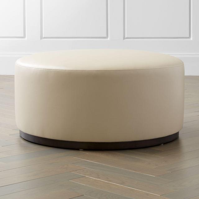 Zoey Leather Cocktail Ottoman