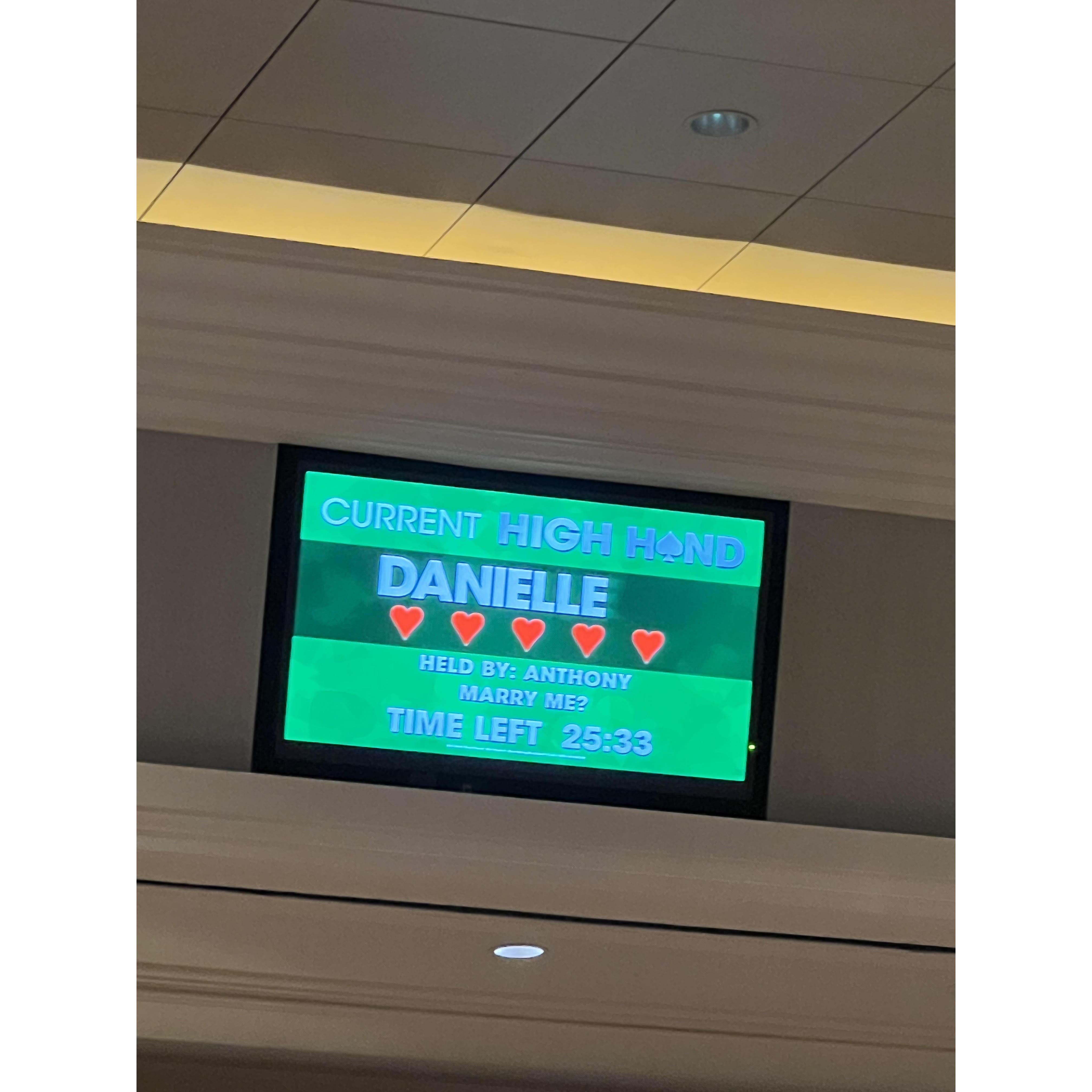 The screens when Anthony proposed.