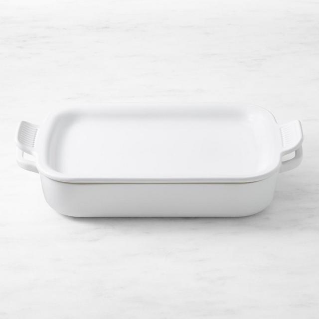 Le Creuset Stoneware Rectangular Baker with Platter Lid, 3-Qt, Matte White