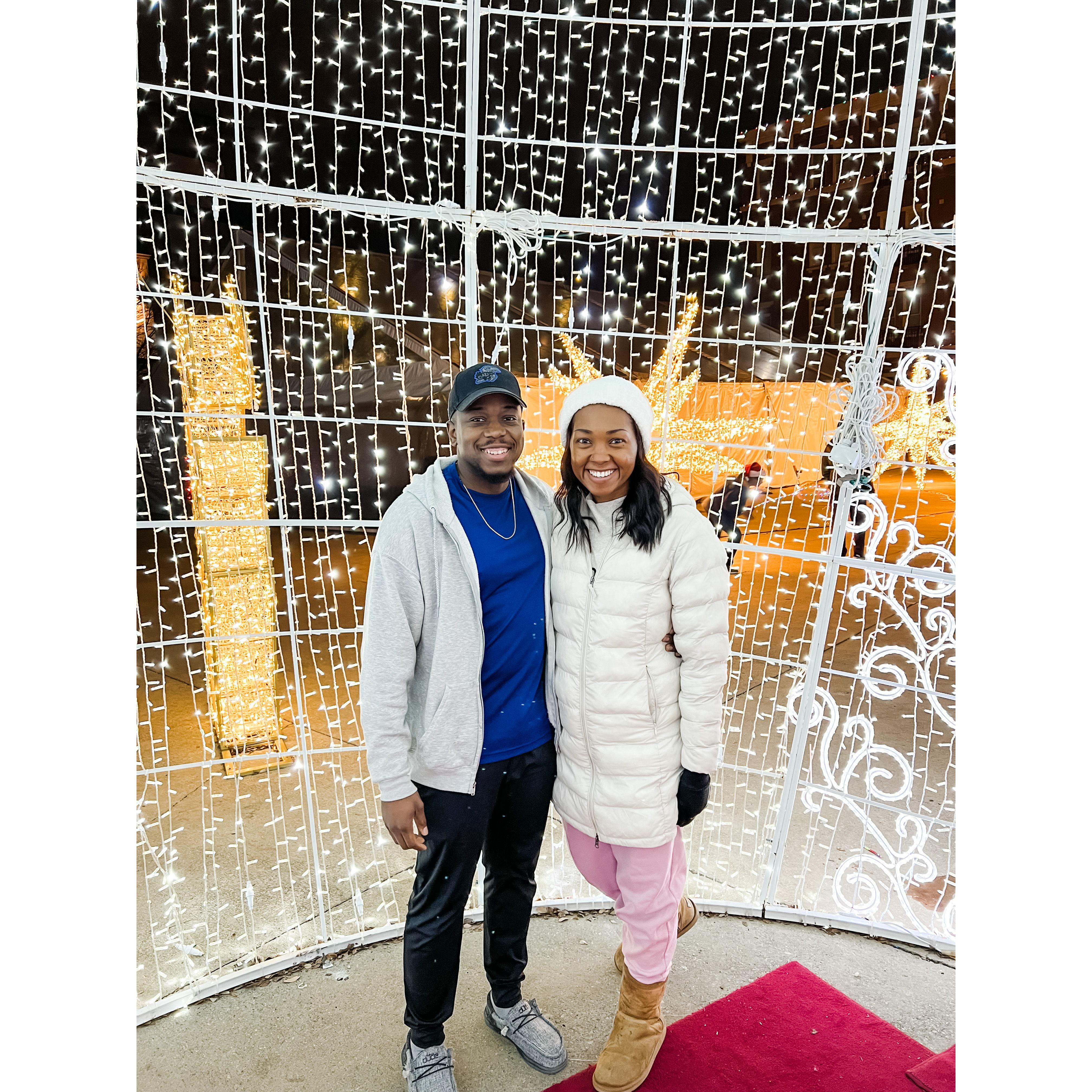 Seeing the Christmas lights in Frisco, TX together in December 2022!
