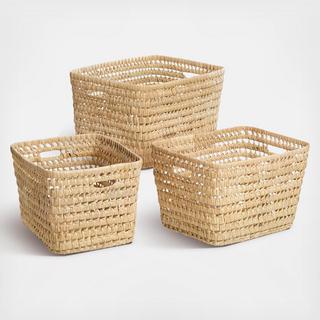 Casablanca Decorative Rectangular Baskets, Set of 3