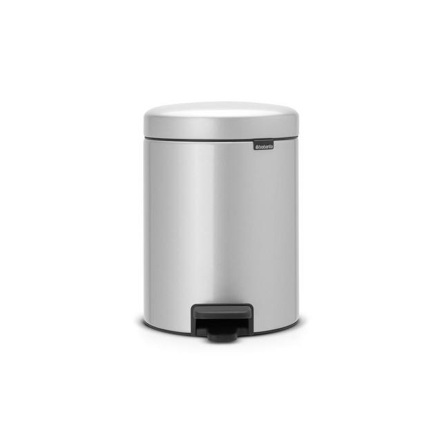 Brabantia newIcon Step On Trash Can, 1.3 Gallon (5L), Metallic Grey
