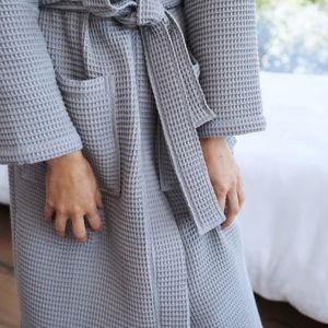 Grey Organic Turkish Waffle Robe