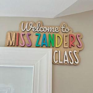 Personalized Teacher Door Frame Sign: Colorful Classroom Decor