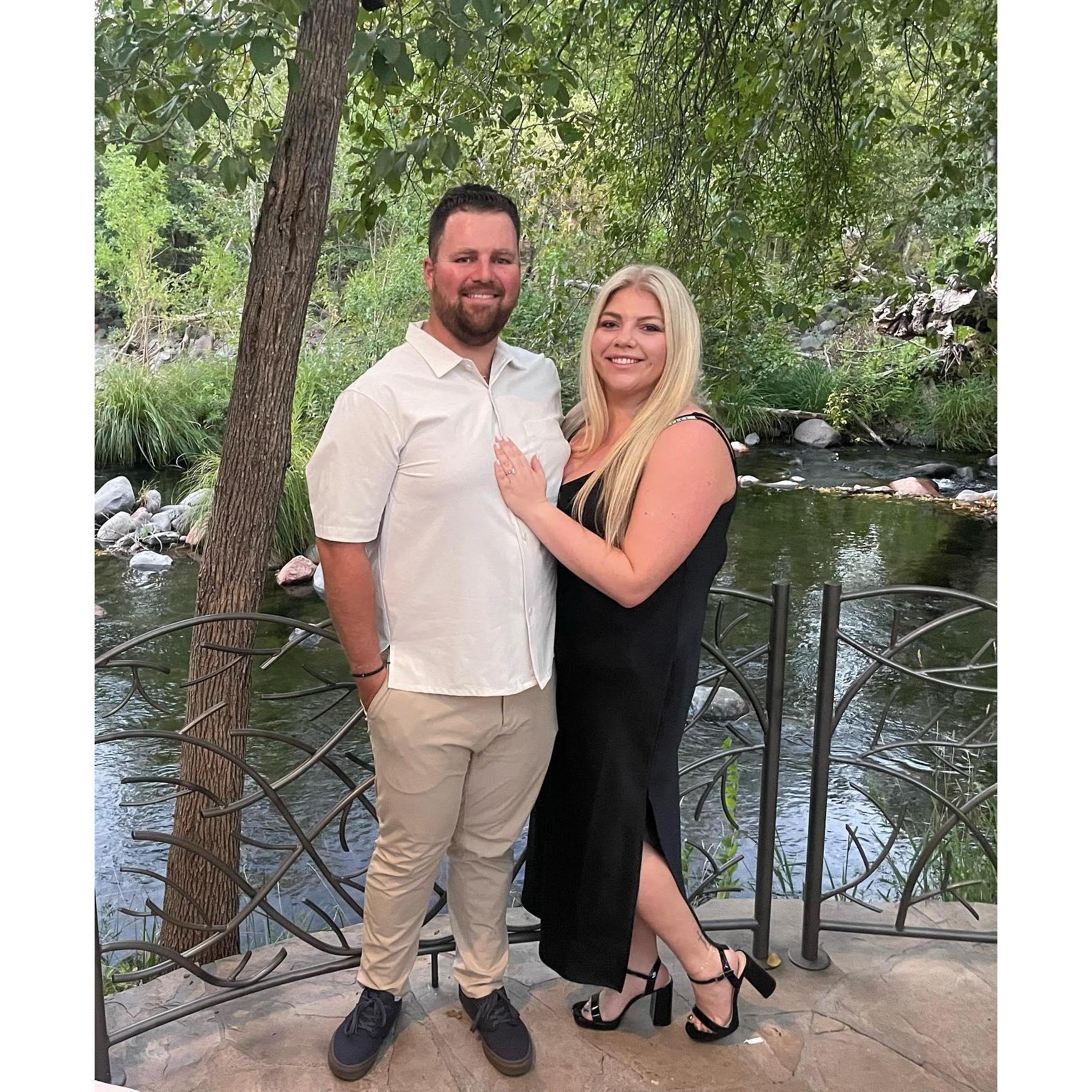 Amazing dinner at l'Auberge de Sedona in Sedona, AZ the night of our engagement!