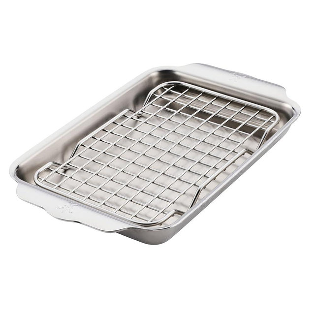 Hestan OvenBond Provisions - Tri-Ply Stainless Steel 2-Piece Mini-Eighth Sheet Pan & Rack Set (6 x 9")
