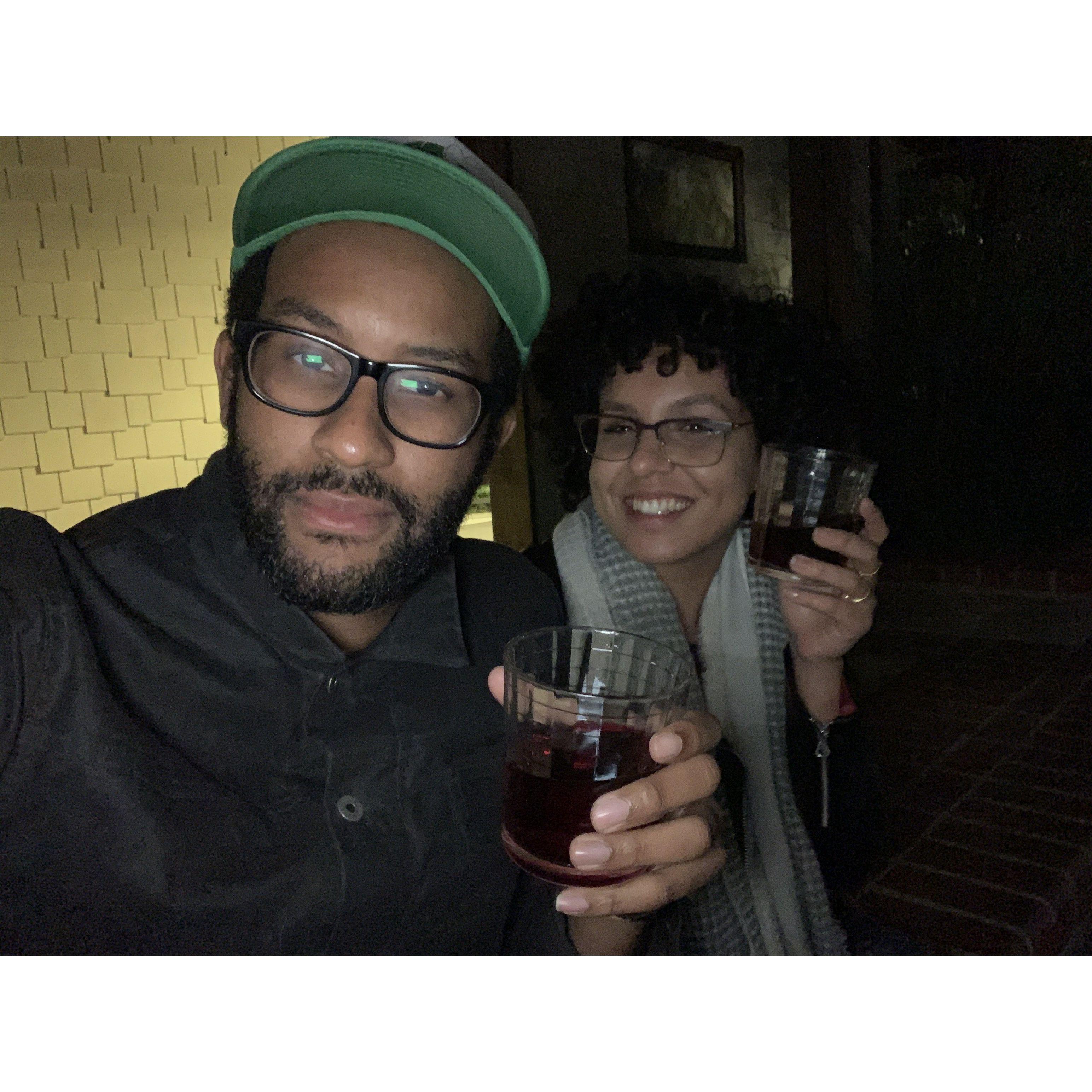 The night we first met in person, this was a picture to send to our boss Z.