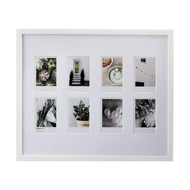 AmazonBasics Photo Frame for use with Instax - 8-Opening - 3.25"x2", White