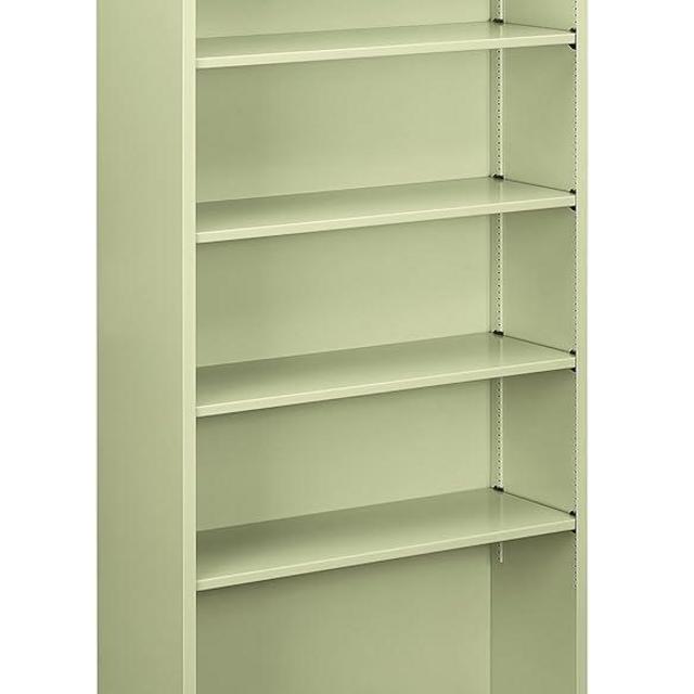 HON Brigade Metal Bookcase - 5-Shelf Bookcase, 34-1/2w x 12-5/8d x 72h, Putty (HS72ABC)