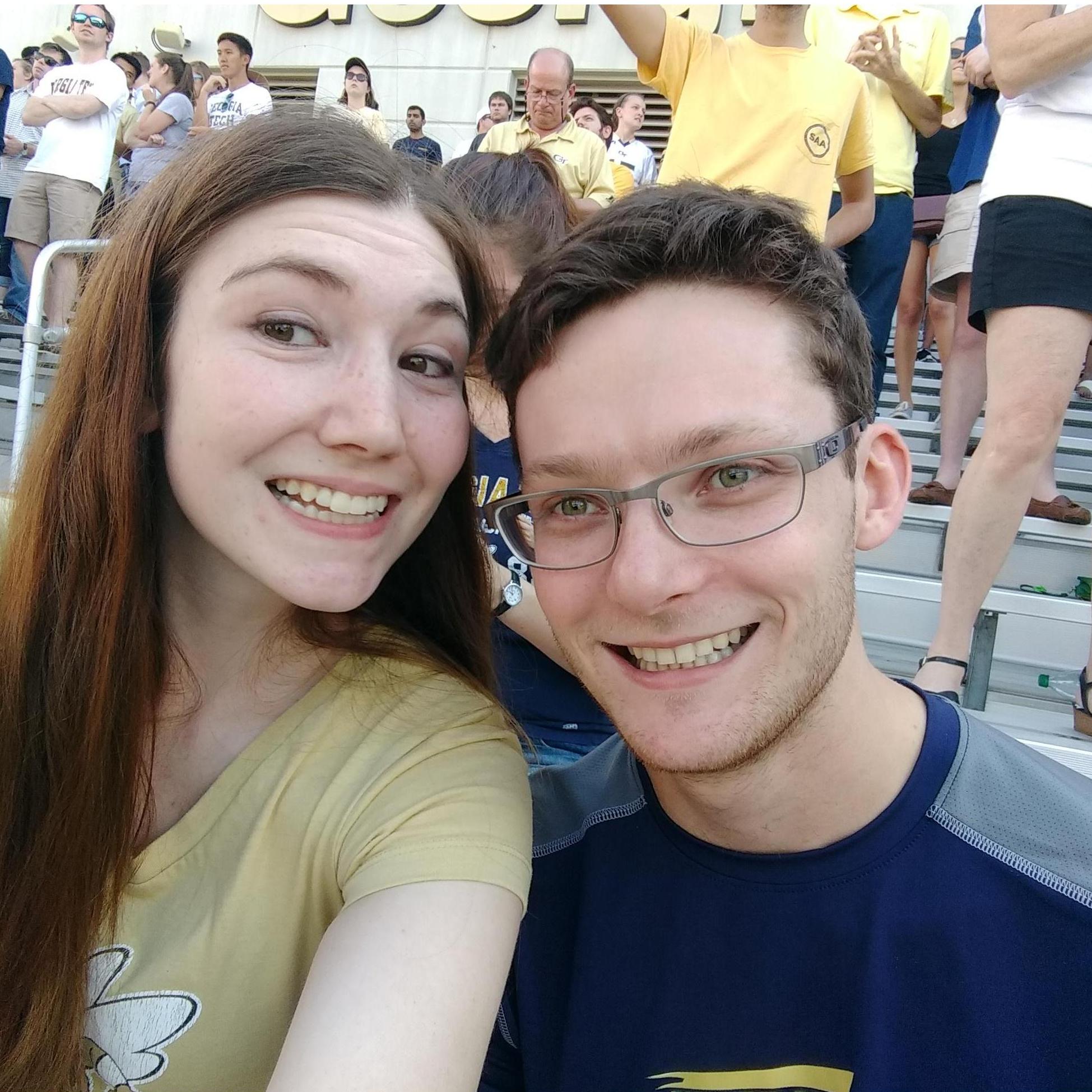 Jose and Katherine attended most Home football games their Senior year. No, they still don't understand football.