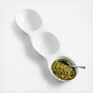 The Cellar - Whiteware 3-Section Salt Server