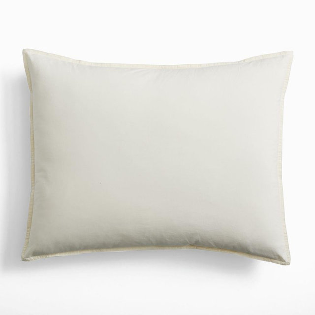 Organic Washed Cotton, Standard Sham, Ivory