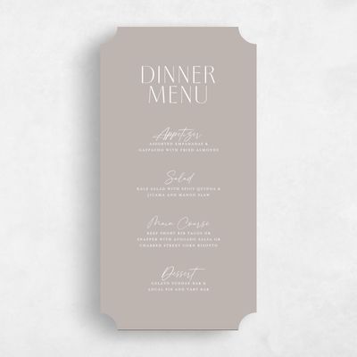 Brown Ticket Wedding Menu - Brooklyn