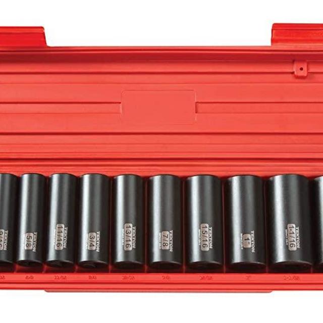 TEKTON 1/2 Inch Drive Deep 6-Point Impact Socket Set, 14-Piece (3/8-1-1/4 in.) | 4880